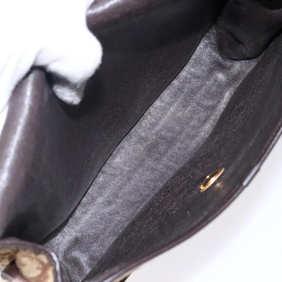 Christian Dior Trotter Canvas Shoulder Bag Brown Gold Auth 141500 - Picture 12 of 16